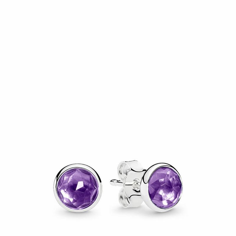 Pandora February Droplets Stud Earrings NZ, Sterling Silver (165028-RON)